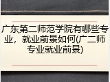 广东第二师范学院有哪些专业，就业前景如何(广二师专业就业前景)