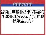 新疆应用职业技术学院的学生毕业都怎么样了(新疆职院学生去向)