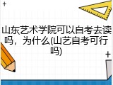 山东艺术学院可以自考去读吗，为什么(山艺自考可行吗)