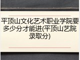 平顶山文化艺术职业学院要多少分才能进(平顶山艺院录取分)