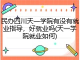 民办四川天一学院有没有就业指导，好就业吗(天一学院就业如何)