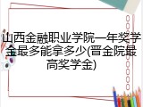 山西金融职业学院一年奖学金最多能拿多少(晋金院最高奖学金)