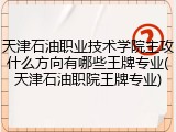 天津石油职业技术学院主攻什么方向有哪些王牌专业(天津石油职院王牌专业)