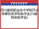 四川建筑职业技术学院开设有哪些奖学和助学金(川建院奖助学金)
