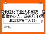 河北建材职业技术学院一届招收多少人，最近几年(河北建材招生人数)