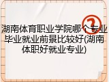 湖南体育职业学院哪个专业毕业就业前景比较好(湖南体职好就业专业)