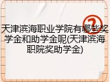 天津滨海职业学院有哪些奖学金和助学金呢(天津滨海职院奖助学金)