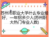 苏州市职业大学什么专业最好，一年招多少人(苏州职大热门专业人数)