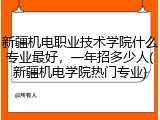 新疆机电职业技术学院什么专业最好，一年招多少人(新疆机电学院热门专业)