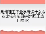 荆州理工职业学院读什么专业比较有前景(荆州理工热门专业)