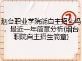 烟台职业学院能自主招生吗，最近一年简章分析(烟台职院自主招生简章)