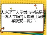 大连理工大学城市学院是双一流大学吗?(大连理工城市学院双一流？)