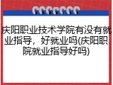庆阳职业技术学院有没有就业指导，好就业吗(庆阳职院就业指导好吗)