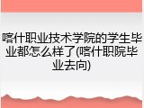 喀什职业技术学院的学生毕业都怎么样了(喀什职院毕业去向)