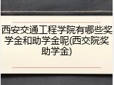 西安交通工程学院有哪些奖学金和助学金呢(西交院奖助学金)