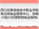 四川托普信息技术职业学院有没有就业指导中心，详细介绍(川托普职院就业指导)