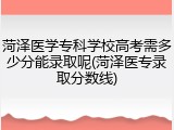 菏泽医学专科学校高考需多少分能录取呢(菏泽医专录取分数线)
