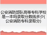公安消防部队高等专科学校是一本吗录取分数线多少(公安消防专科录取分)