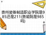贵州装备制造职业学院是985还是211(贵装院是985吗)