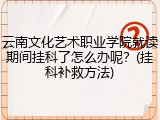 云南文化艺术职业学院就读期间挂科了怎么办呢？(挂科补救方法)