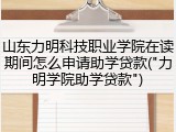 山东力明科技职业学院在读期间怎么申请助学贷款("力明学院助学贷款")