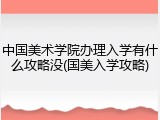中国美术学院办理入学有什么攻略没(国美入学攻略)