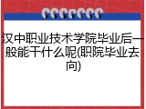 汉中职业技术学院毕业后一般能干什么呢(职院毕业去向)