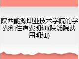 陕西能源职业技术学院的学费和住宿费明细(陕能院费用明细)