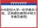 中央财经大学一年学费多少钱，还有哪些费用(中财大学费及费用)
