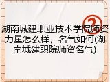 湖南城建职业技术学院师资力量怎么样，名气如何(湖南城建职院师资名气)