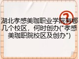湖北孝感美珈职业学院有哪几个校区，何时创办("孝感美珈职院校区及创办")