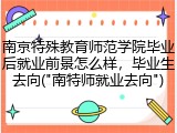 南京特殊教育师范学院毕业后就业前景怎么样，毕业生去向("南特师就业去向")