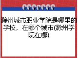 滁州城市职业学院是哪里的学校，在哪个城市(滁州学院在哪)
