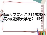 渤海大学是不是211或985高校(渤海大学是211吗)