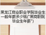 黑龙江商业职业学院毕业生一般年薪多少钱("黑商职院毕业生年薪")