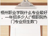 梧州职业学院什么专业最好，一年招多少人("梧职院热门专业招生数")