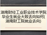 湖南财经工业职业技术学院毕业生就业大致去向如何(湖南财工院就业去向)