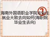 海南外国语职业学院毕业生就业大致去向如何(海职院毕业生去向)