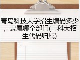 青岛科技大学招生编码多少，隶属哪个部门(青科大招生代码归属)