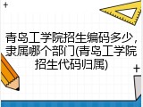 青岛工学院招生编码多少，隶属哪个部门(青岛工学院招生代码归属)