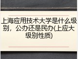 上海应用技术大学是什么级别，公办还是民办(上应大级别性质)