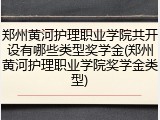 郑州黄河护理职业学院共开设有哪些类型奖学金(郑州黄河护理职业学院奖学金类型)