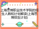 上海思博职业技术学院的招生人数和计划解读(上海思博招生计划)