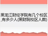 黑龙江财经学院有几个校区,有多少人(黑财院校区人数)