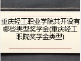 重庆轻工职业学院共开设有哪些类型奖学金(重庆轻工职院奖学金类型)