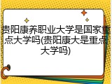贵阳康养职业大学是国家重点大学吗(贵阳康大是重点大学吗)