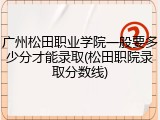 广州松田职业学院一般要多少分才能录取(松田职院录取分数线)