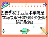 巴音郭楞职业技术学院是一本吗录取分数线多少(巴职院录取线)