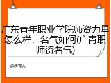 广东青年职业学院师资力量怎么样，名气如何(广青职师资名气)