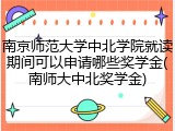 南京师范大学中北学院就读期间可以申请哪些奖学金(南师大中北奖学金)